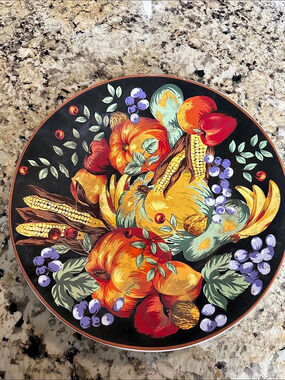 WCL Bountiful Harvest Floral Decorative Plate